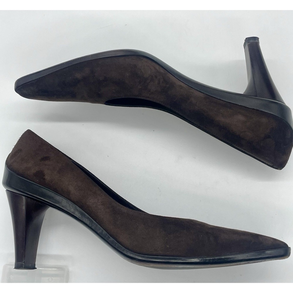Salvatore Ferragamo Brown Suede Leather Pumps Heels Italy Sz 7.5 B Shoes Career